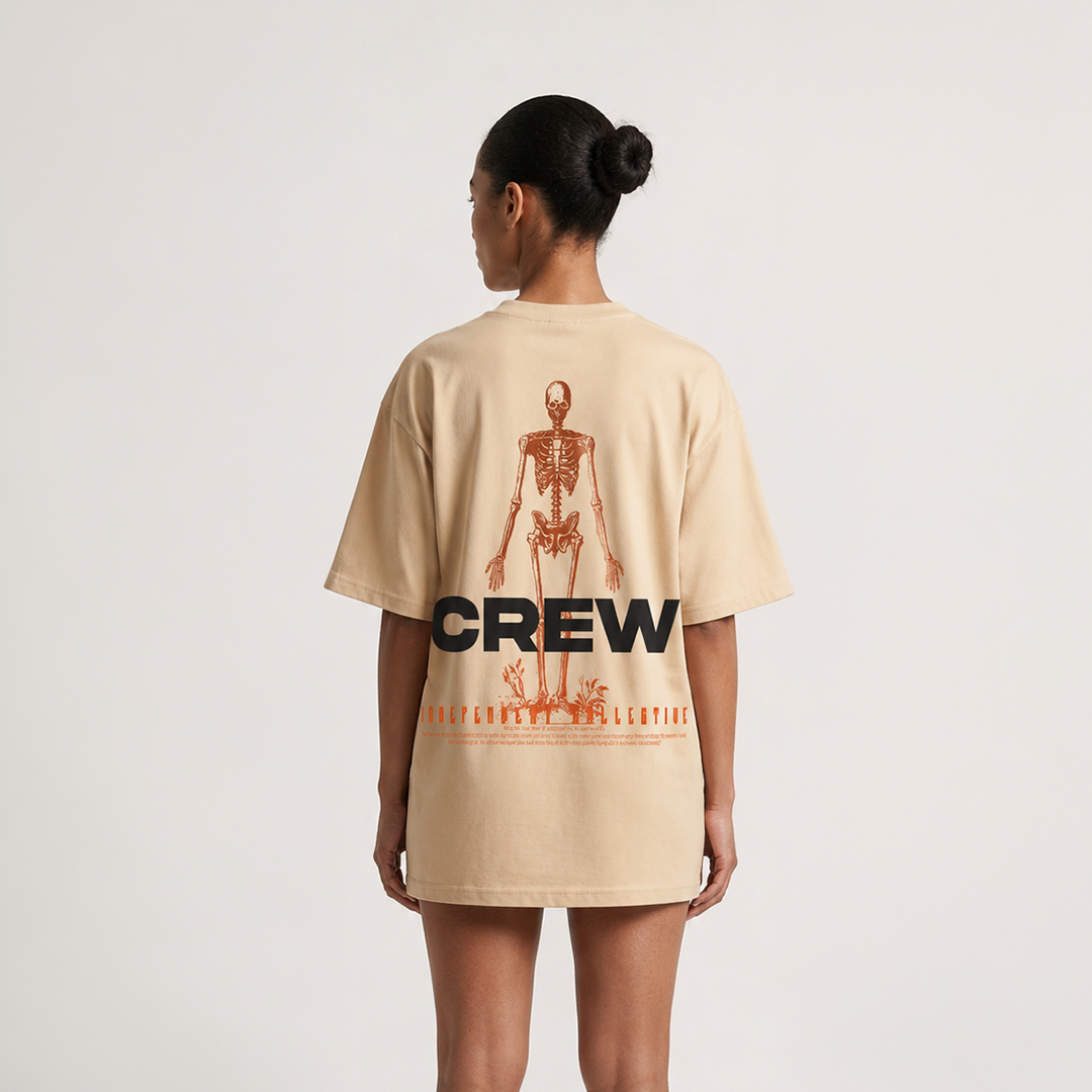 Krem Pure Pixel Crew Tişört — ön